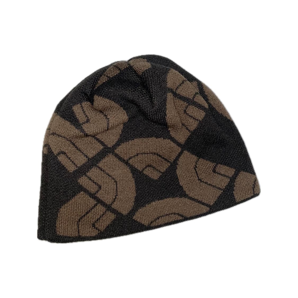 노스페이스 로고 패턴 비니 브라운 상품이미지2