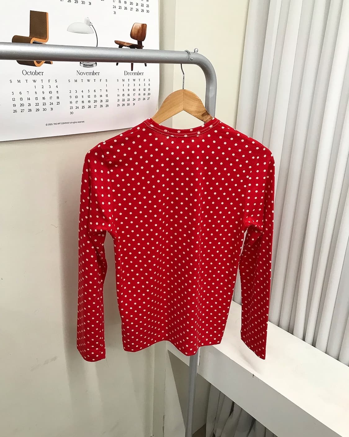 꼼데가르송 레드 도트 니트 상품이미지3