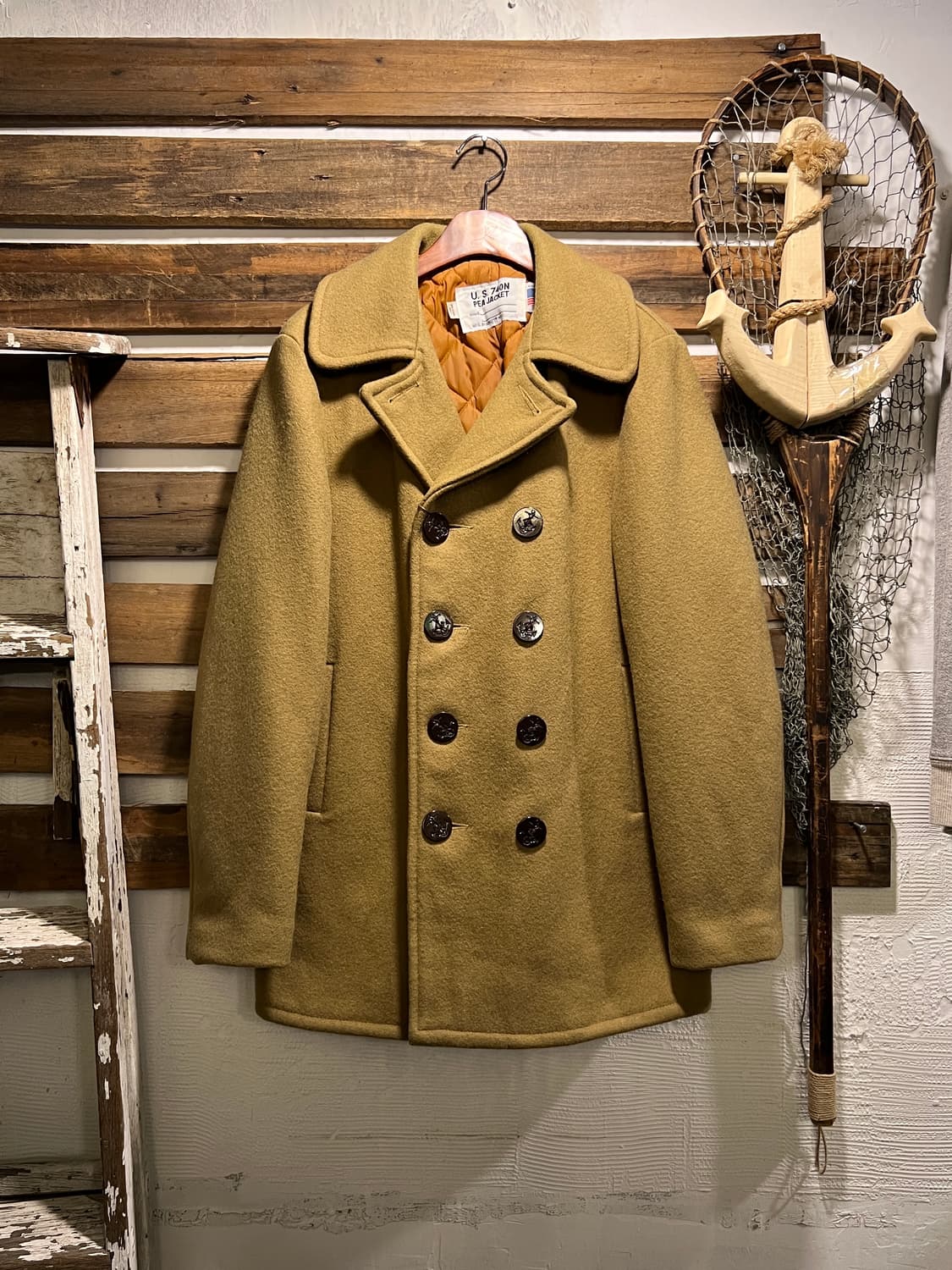 [M]Schott Made in USA 쇼트 베이지 740N 울 피코트 상품이미지1