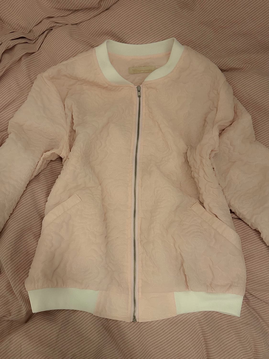 장미자수 핑크색 플라워 집업 상품이미지1