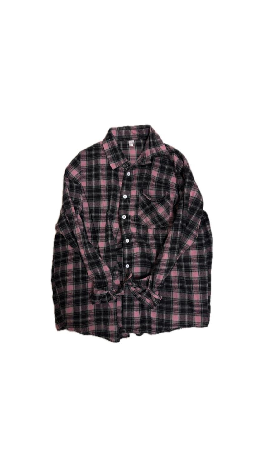 Y2K 갸루 모리걸 핑크 체크셔츠 상품이미지1