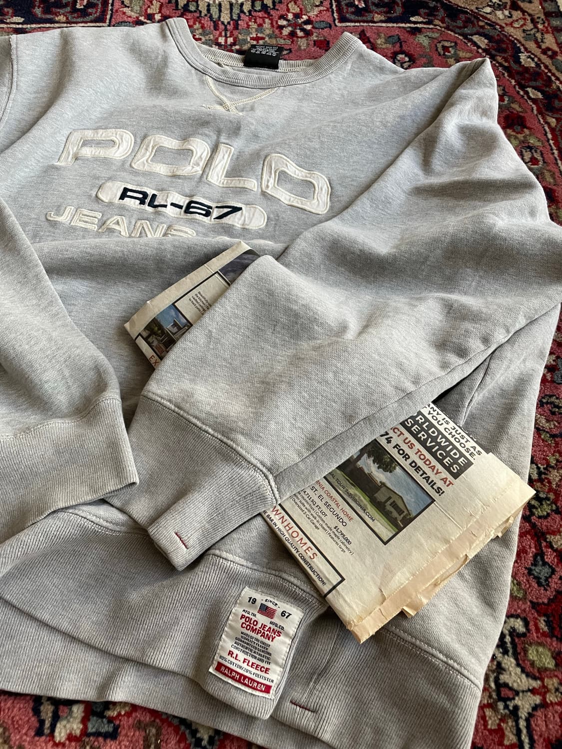 폴로 진스 컴퍼니 RL-67 그레이 기모 스웻셔츠 상품이미지6