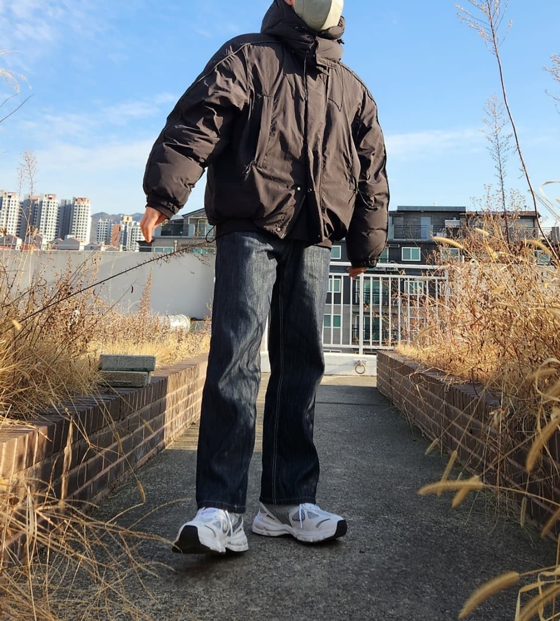 언어펙티드 / 블랙 듀벳 리플렉티브 구스다운 패딩 / L(105) 상품이미지7