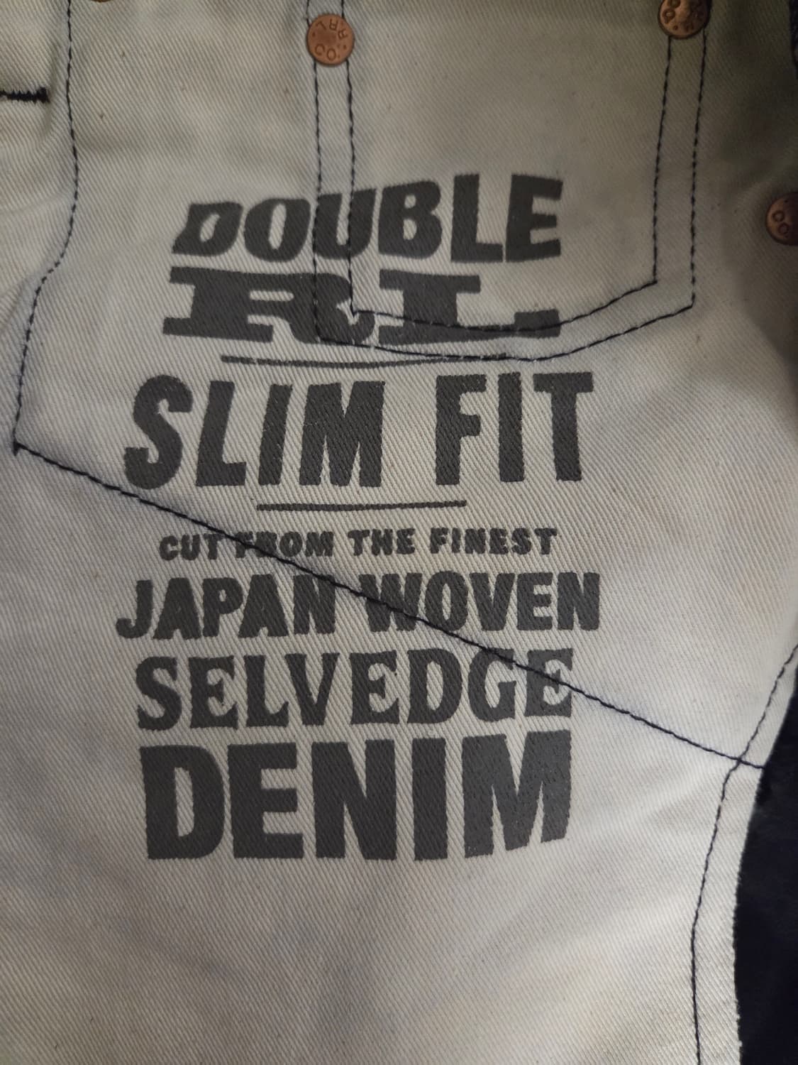 RRL 더블알엘 블랙온블랙 셀비지 데님 팬츠 30 상품이미지5