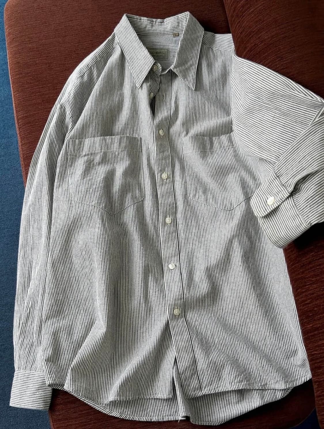 Light cotton micro stripe shirt L사이즈 상품이미지3