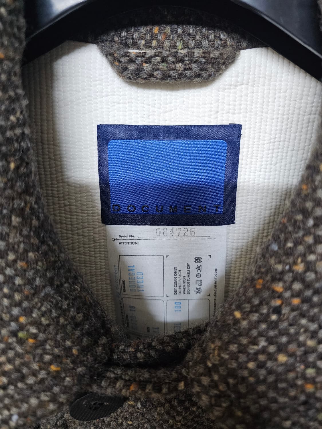 XL ) 도큐먼트 25aw 도네갈 인버티드 플리츠 코트 브라운 상품이미지4