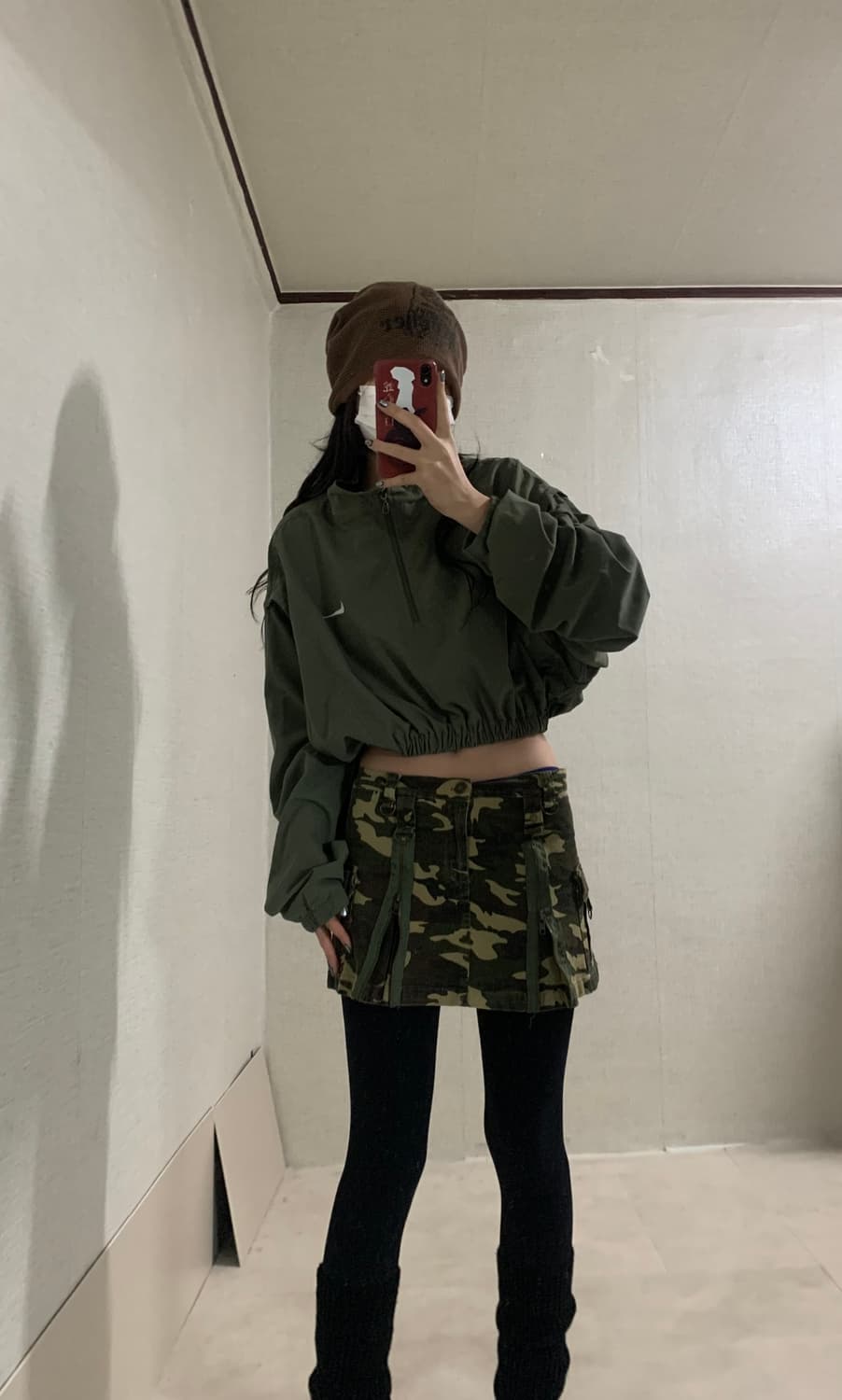khaki overfit 2way warm up 상품이미지4