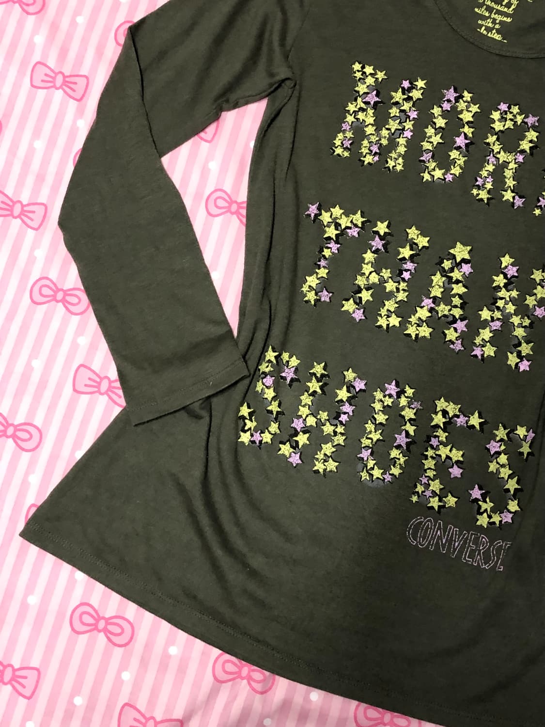 컨버스 카키 별 슬리브 상품이미지3