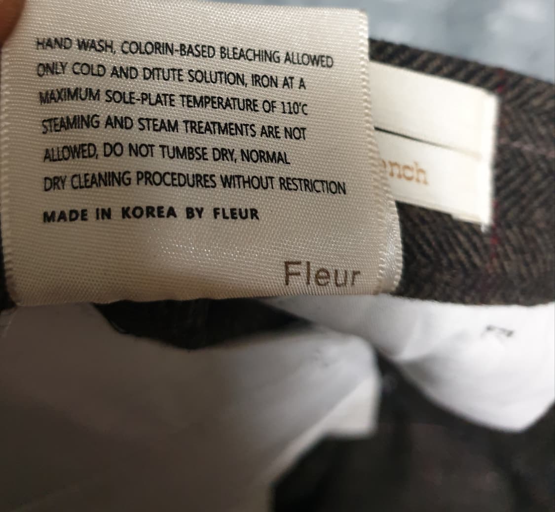 FLEUR 스트라이프 모직 슬랙스 다크브라운 (34) 상품이미지5