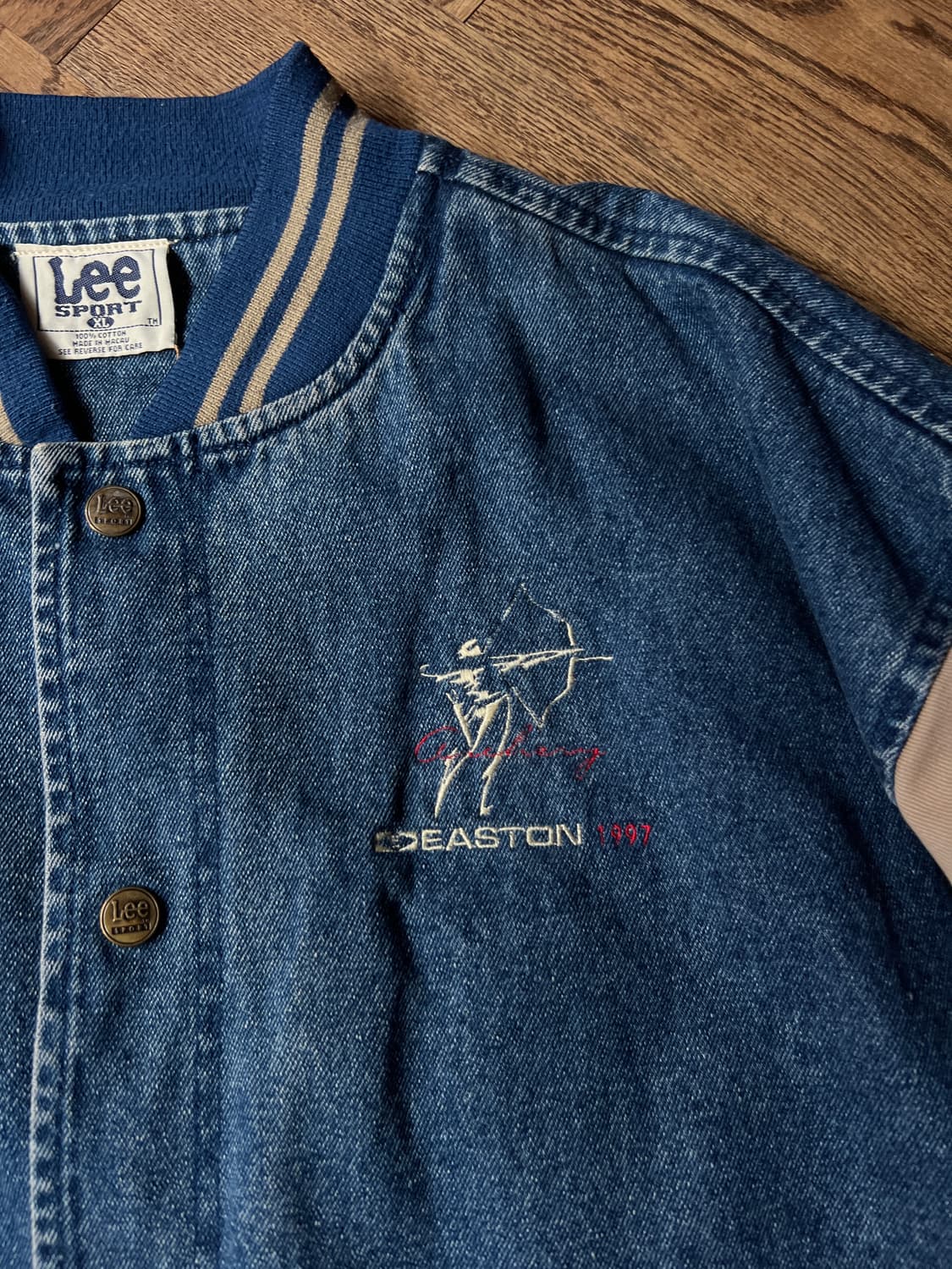 [XL]90's Lee SPORT 리 스포츠 데님 바시티 자켓 상품이미지3