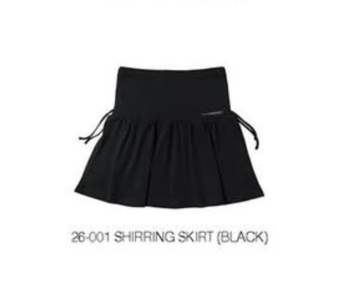 지초이 26-001 셔링 스커트 블랙 상품이미지1
