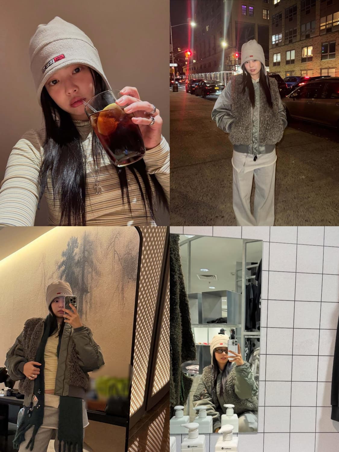 라이트그레이 예스아이씨 이어플랩 제니 비니  상품이미지1