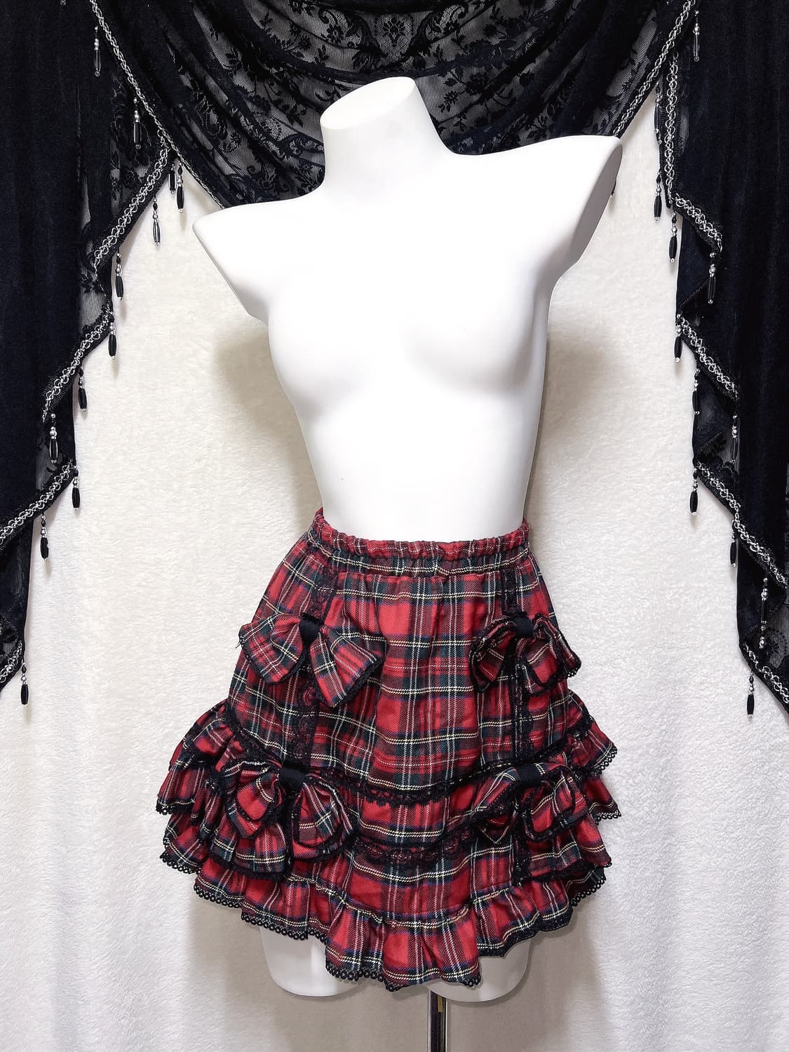 드러그허니 타탄체크 캉캉스커트 고스펑크 하라주쿠 갸루 캐캐체 서브컬쳐 상품이미지6