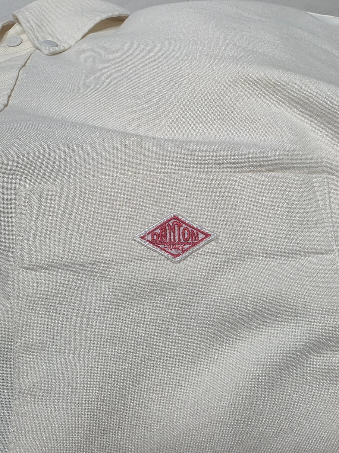 단톤 반팔 셔츠 아이보리 34사이즈 상품이미지3