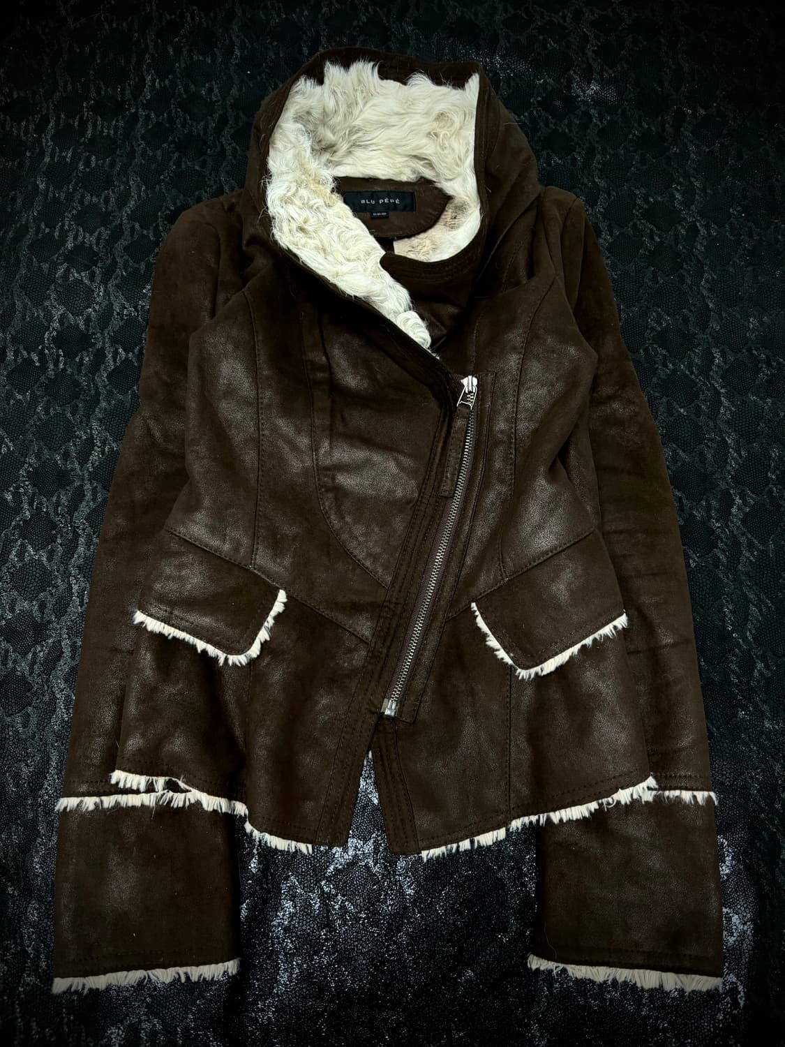 “Vintage” 00’s Side Zipper Brown Draped  상품이미지5