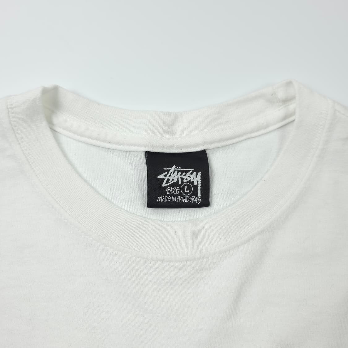 스투시 백로고 코튼 티셔츠 화이트 (L) 상품이미지4
