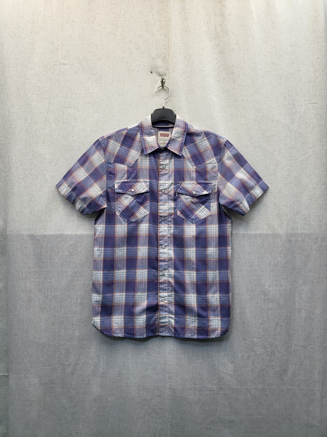 리바이스 체크 반팔 웨스턴 셔츠 상품이미지1