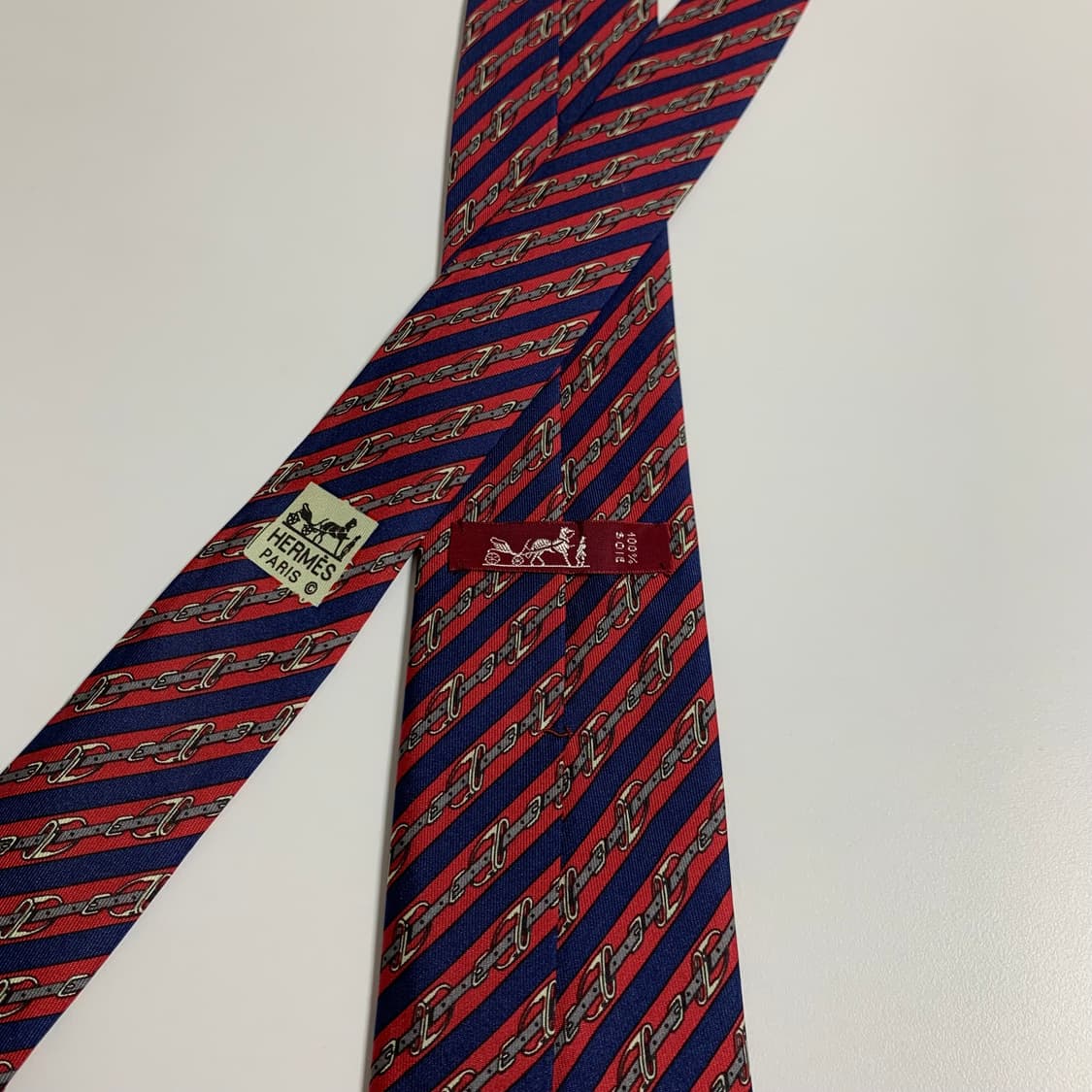 에르메스(HERMES) 스트라이프 넥타이 기하학적패턴 A+ 최상급 상품이미지5
