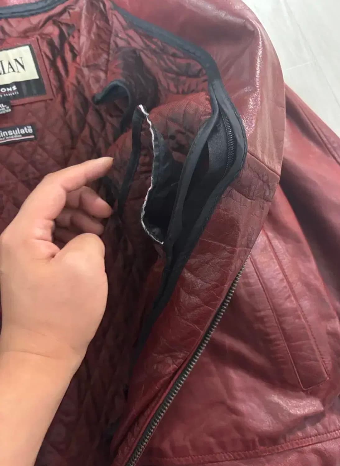 M. JULIAN / 레드 카우하이드 크롭 트러커 자켓 / 2xl 110 상품이미지4