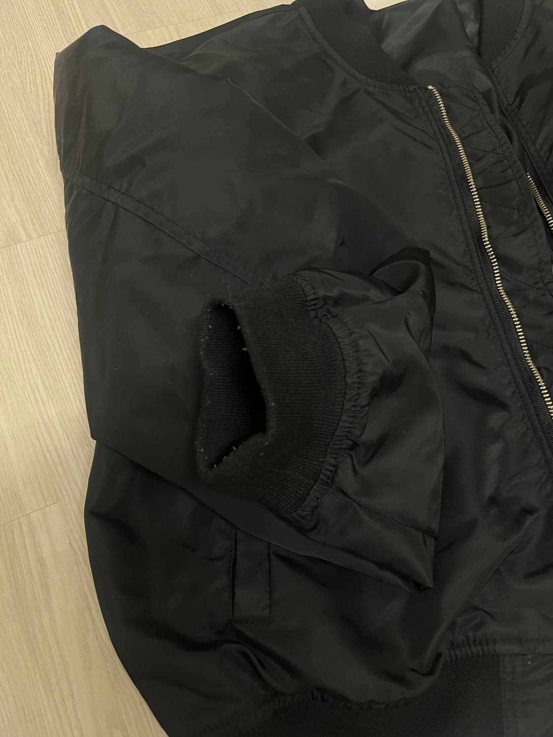 블랙 MA-1 봄버 크롭 자켓 상품이미지2