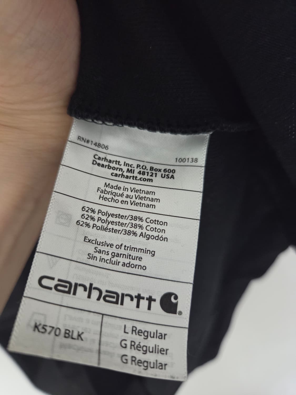 칼하트 블랙 반팔 카라티(L,105사이즈) 상품이미지6