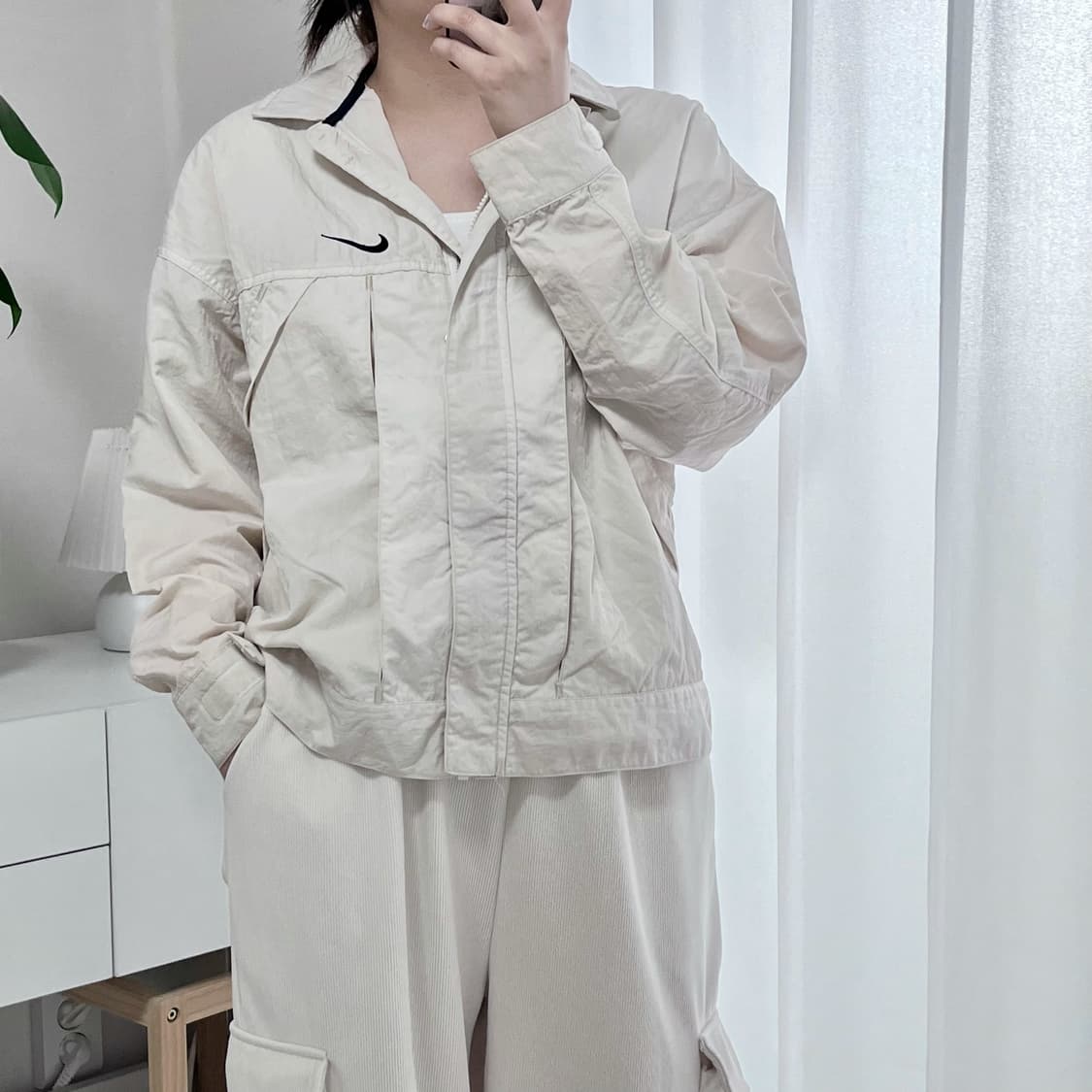 [정품] 나이키 아이보리 빅스우시 우븐 바람막이 [ XS ] 상품이미지3