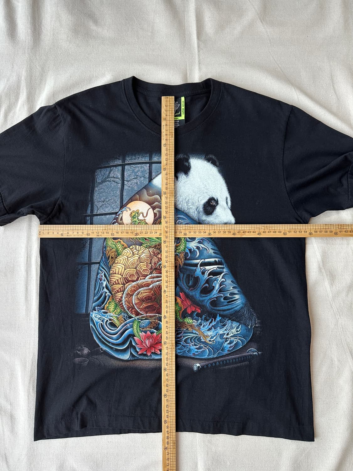 락이글 판다 드래곤 타투 그래픽 반팔 티셔츠 L 상품이미지7