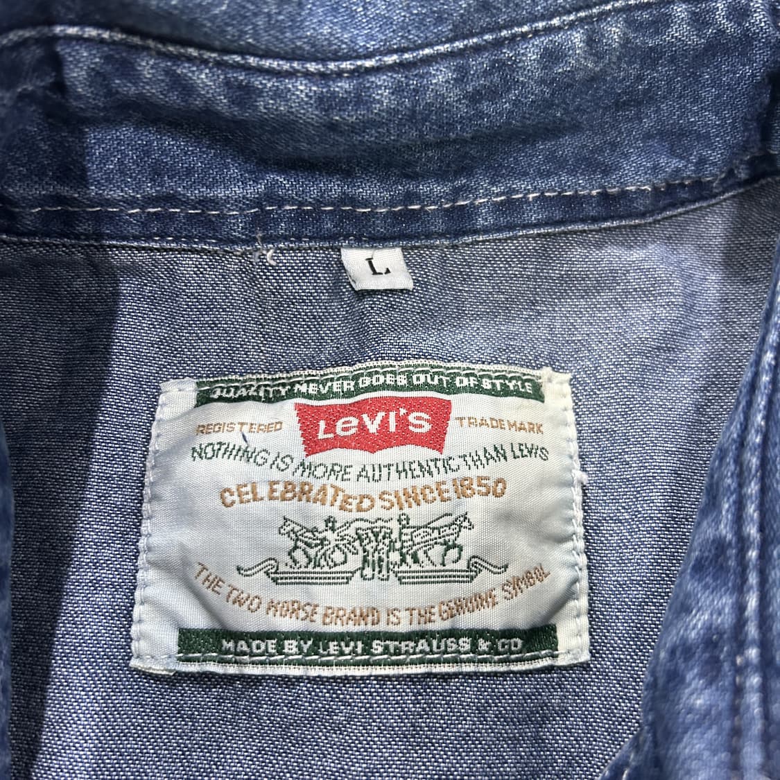 리바이스 웨스턴 데님 반팔 셔츠 L 상품이미지2