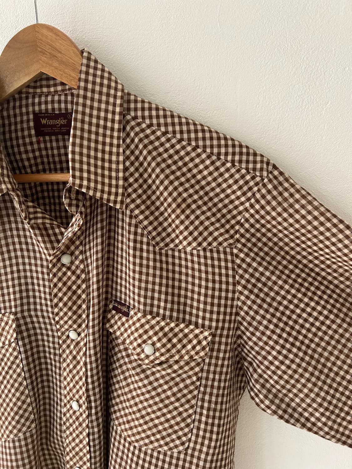 80's vtg Wrangler check  Western shirt. 상품이미지2
