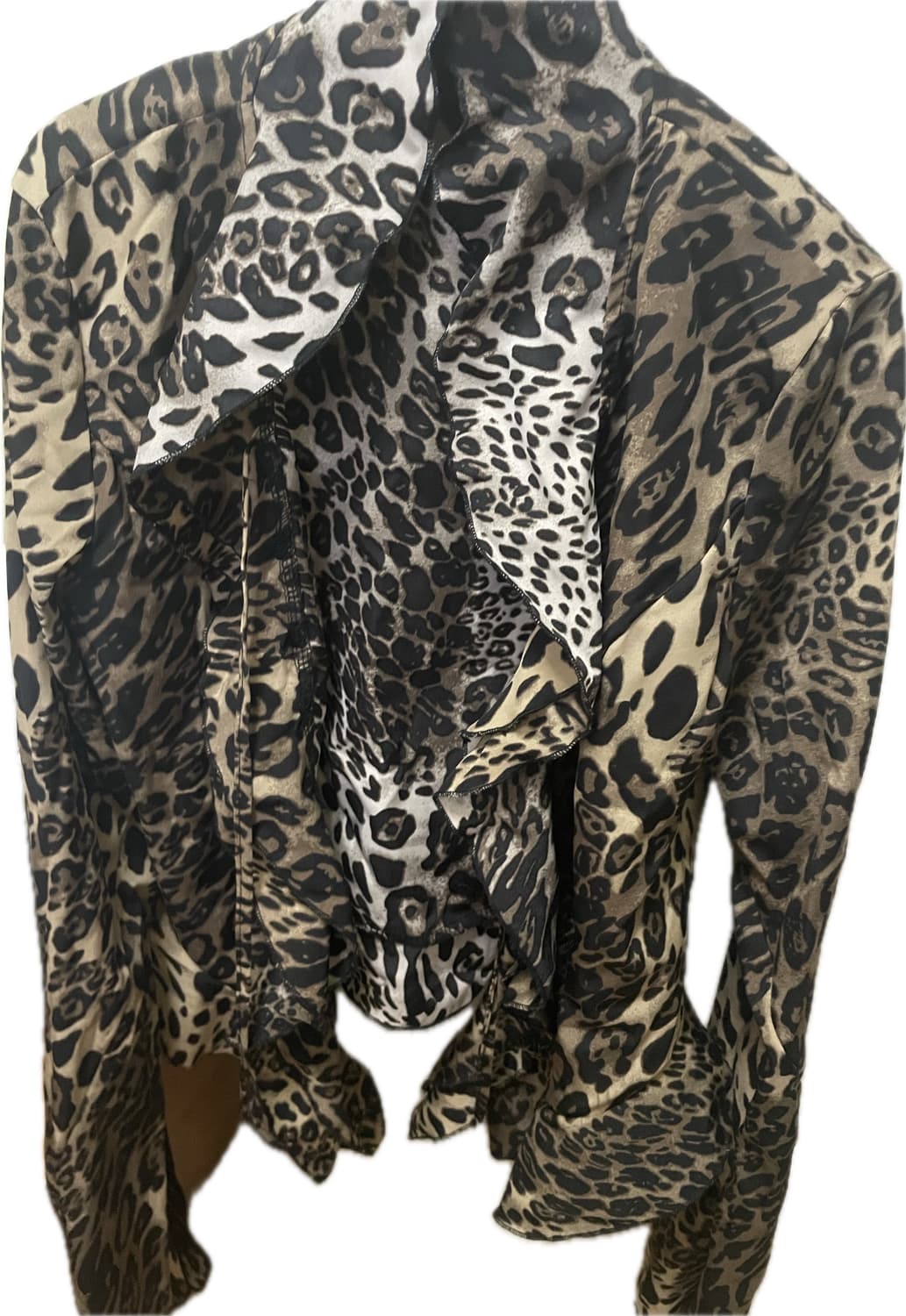 y2k 갸루깔 호피 프릴 블라우스 상품이미지1