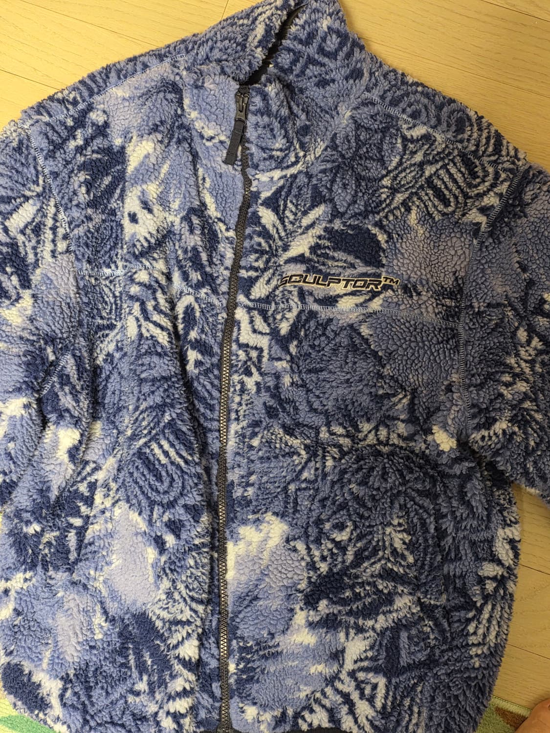 Sculptor hibiscus sherpa jacket blue 상품이미지1