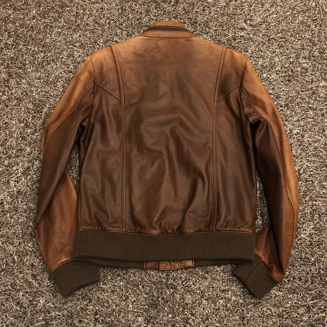 빈티지 양가죽 블루종 브라운 레더 가죽 자켓 상품이미지5