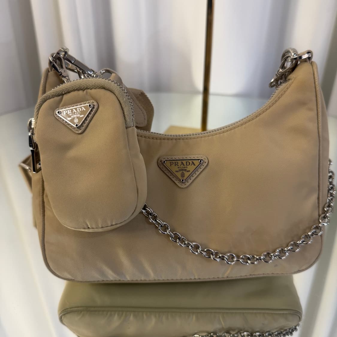 프라다 리나일론 테수토 호보백 베이지 상품이미지7