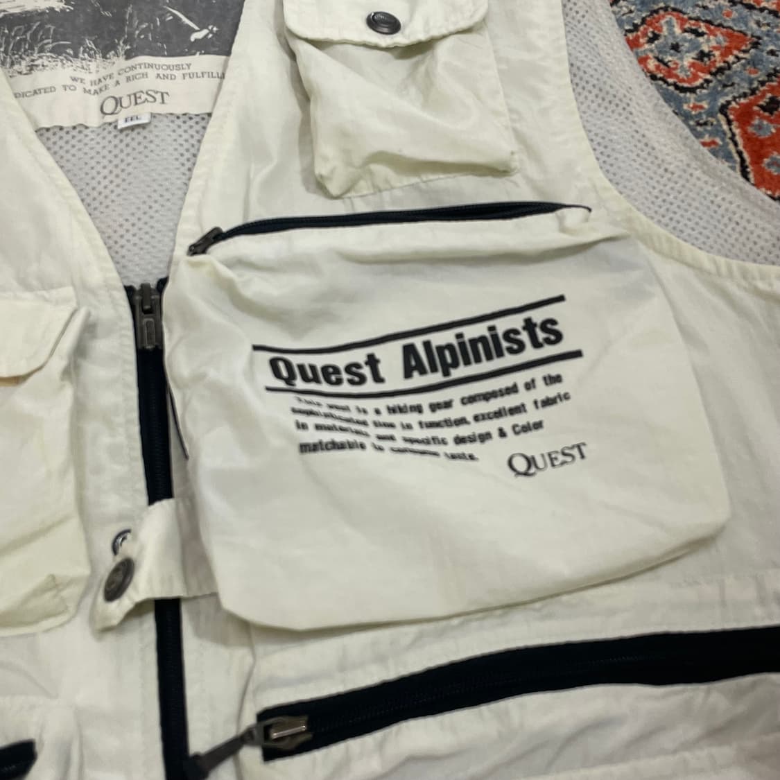 퓨어아웃도어스포츠 아이보리 멀티포켓 피싱 베스트 남성L 상품이미지3