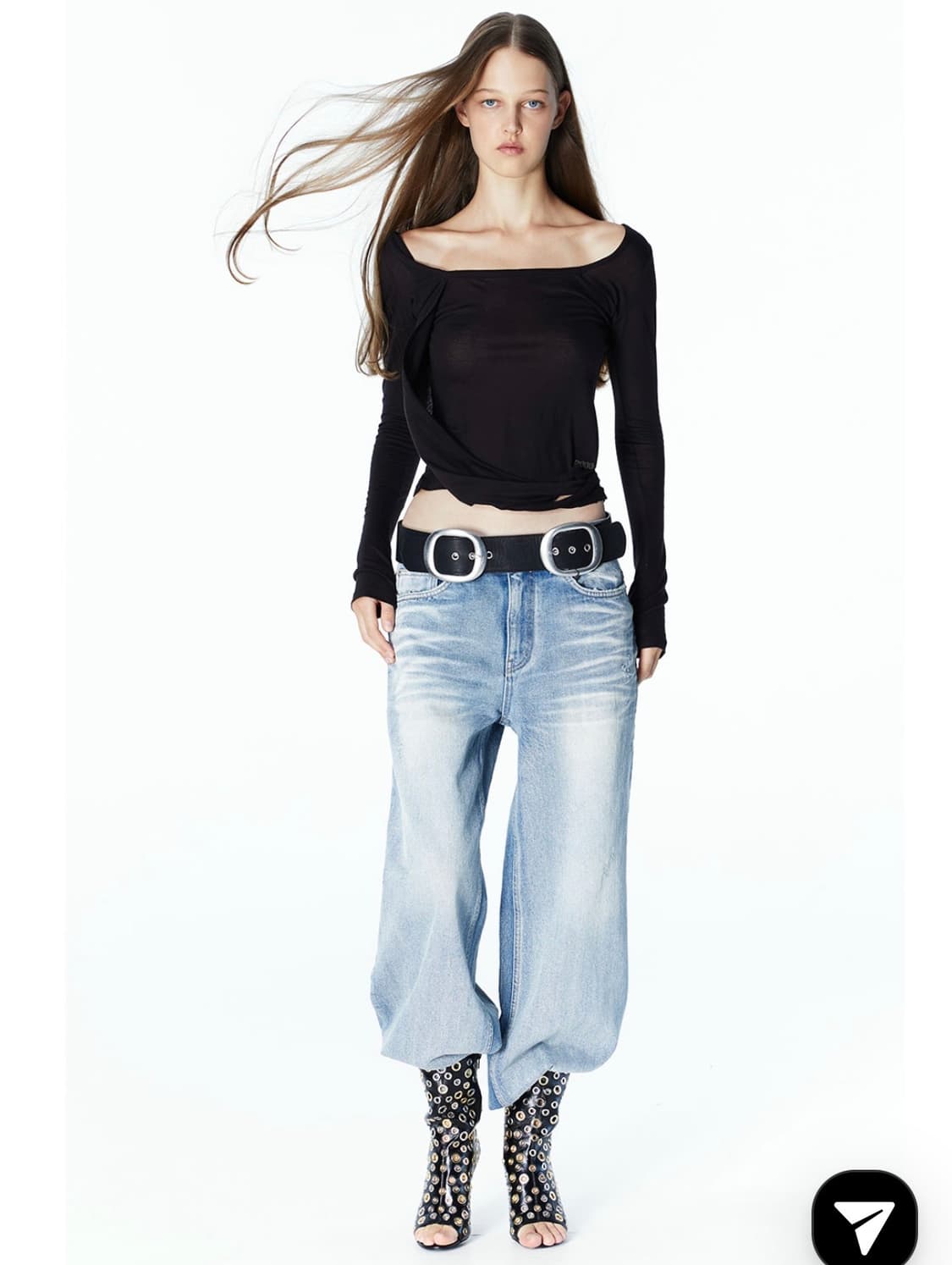 2000아카이브스) Kaia Draped Top BK 2 상품이미지2