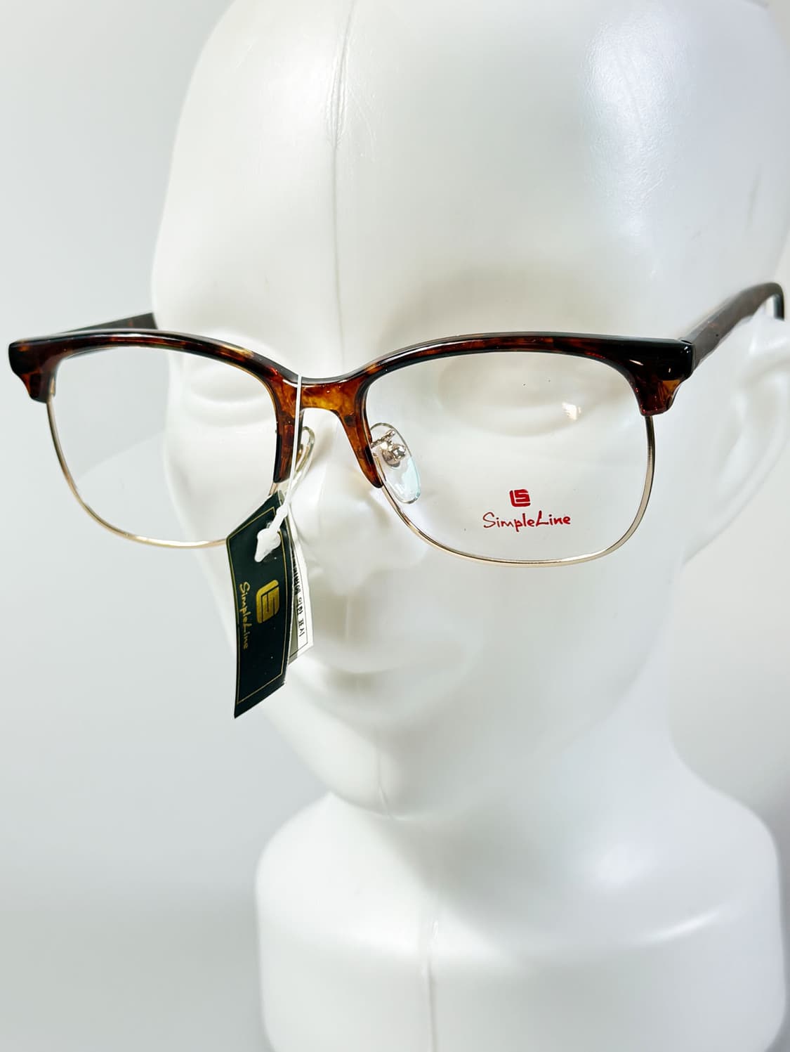 90s SIMPLE LINE 브라운톤 하금테 스퀘어 빈티지 안경 상품이미지8