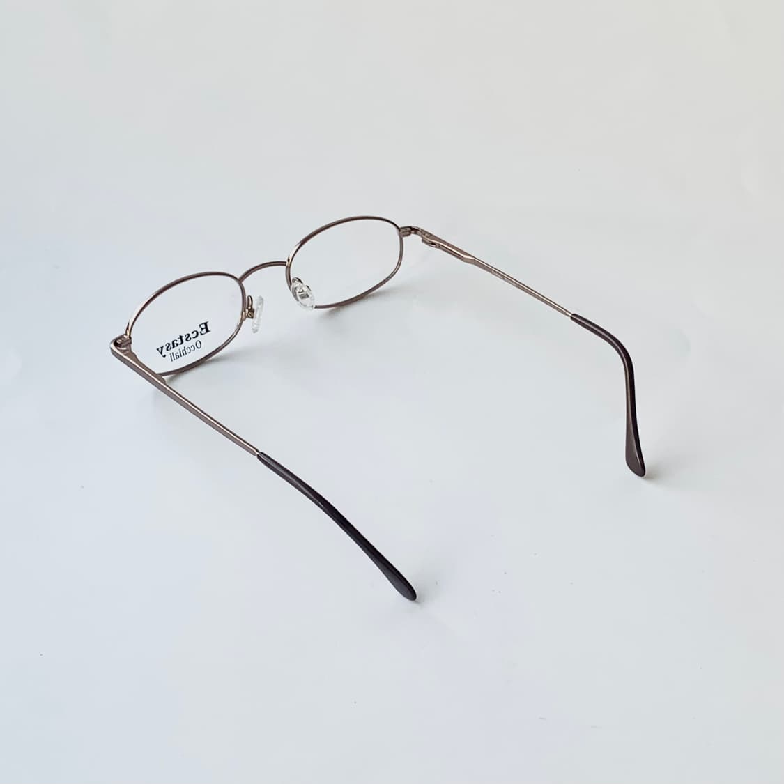 2546 데드스탁 소형 미니멀 슬림 오벌 라이트브라운 메탈 프레임 빈티지 상품이미지5