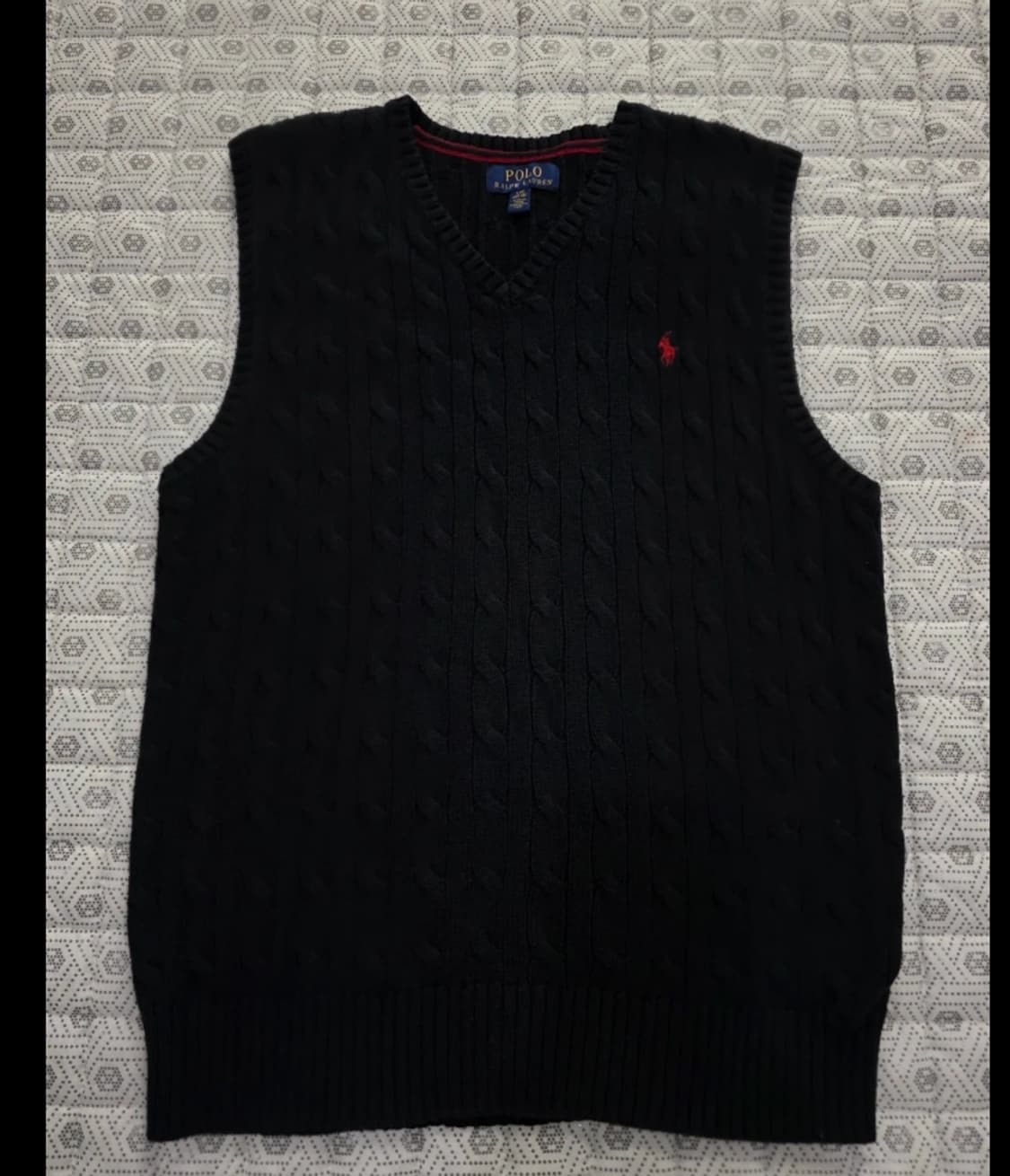 폴로 케이블 V넥 니트 조끼 95 상품이미지3