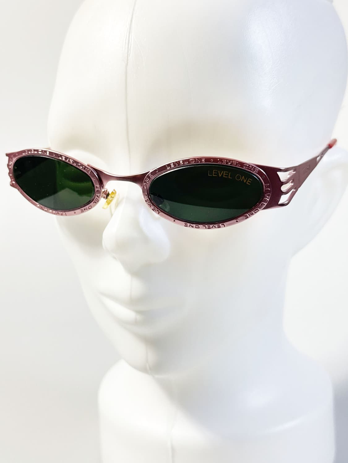 90s LEVEL ONE 핑크 메탈 슬림 오벌 빈티지 선글라스 상품이미지8