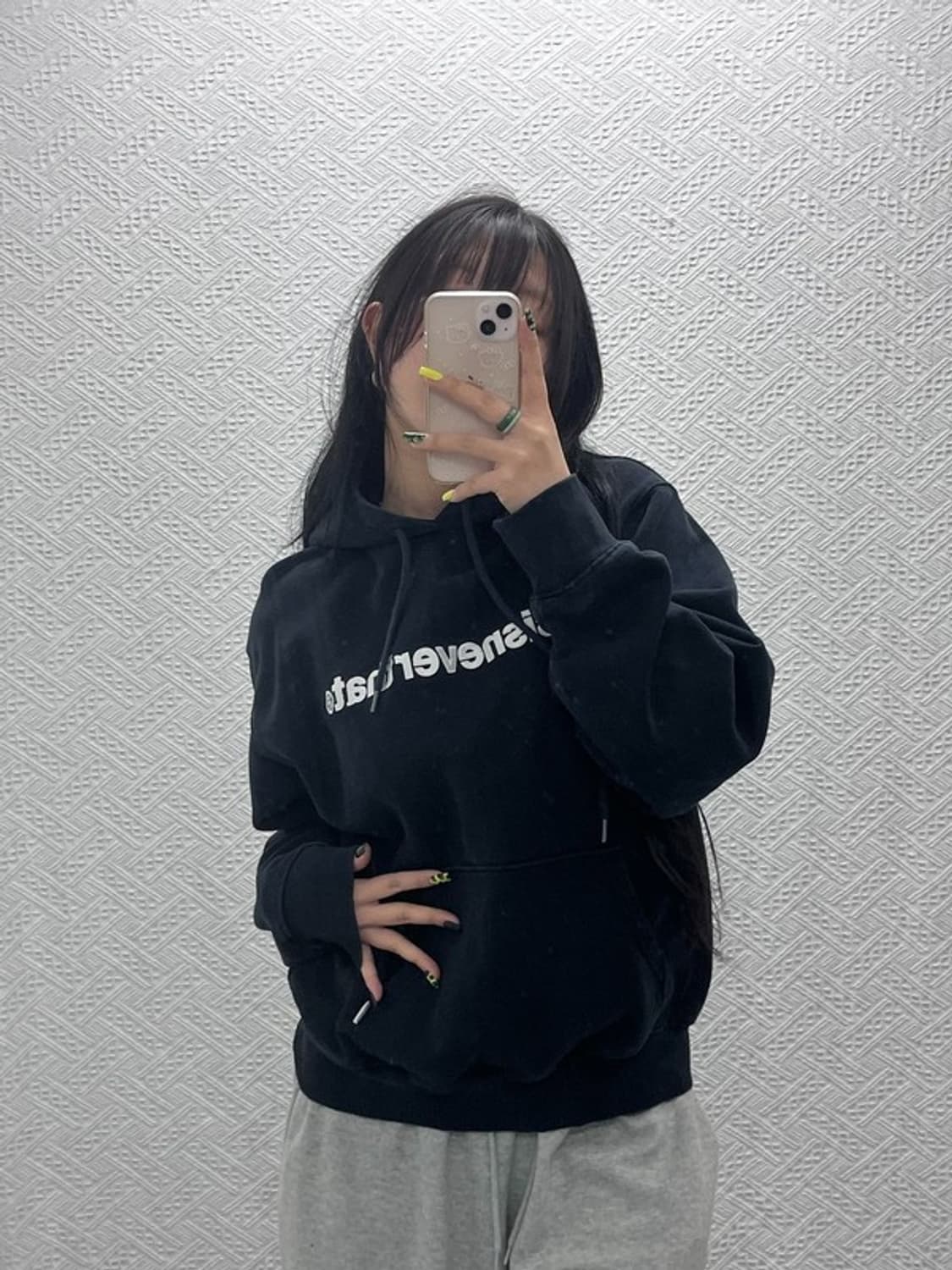 디스이즈네버댓 올드스쿨 캐주얼 빈티지 스펠로고 후드티 L C07495 상품이미지2