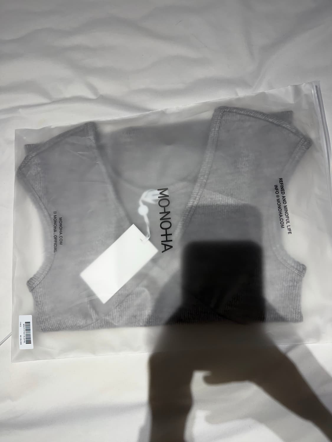 모노하 Scallop cap sleeve top 라이트그레이  상품이미지2