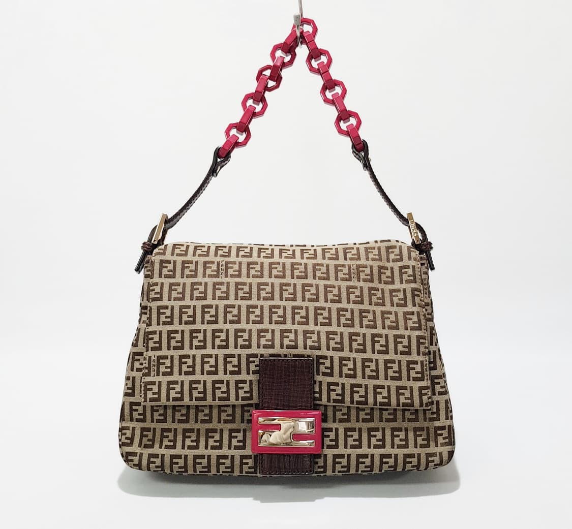 펜디 주카 FF 로고 핑크체인 맘마백 바게트백 상품이미지1