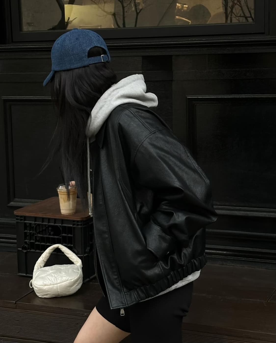 다이닛 ECO-LEATHER BOMBER BANDED JUMPER 상품이미지3