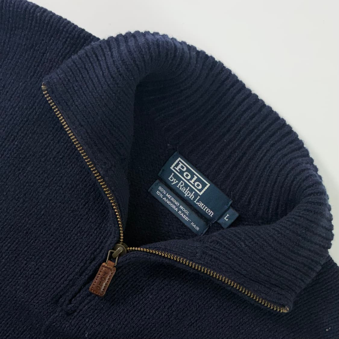 Polo  폴로 랄프로렌 메리노울 앙고라 네이비 반집업 니트  상품이미지3