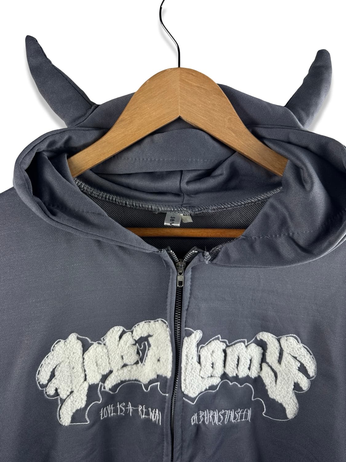 빈티지 데빌갸루 뿔디테일 레터링 후드집업2373 상품이미지3