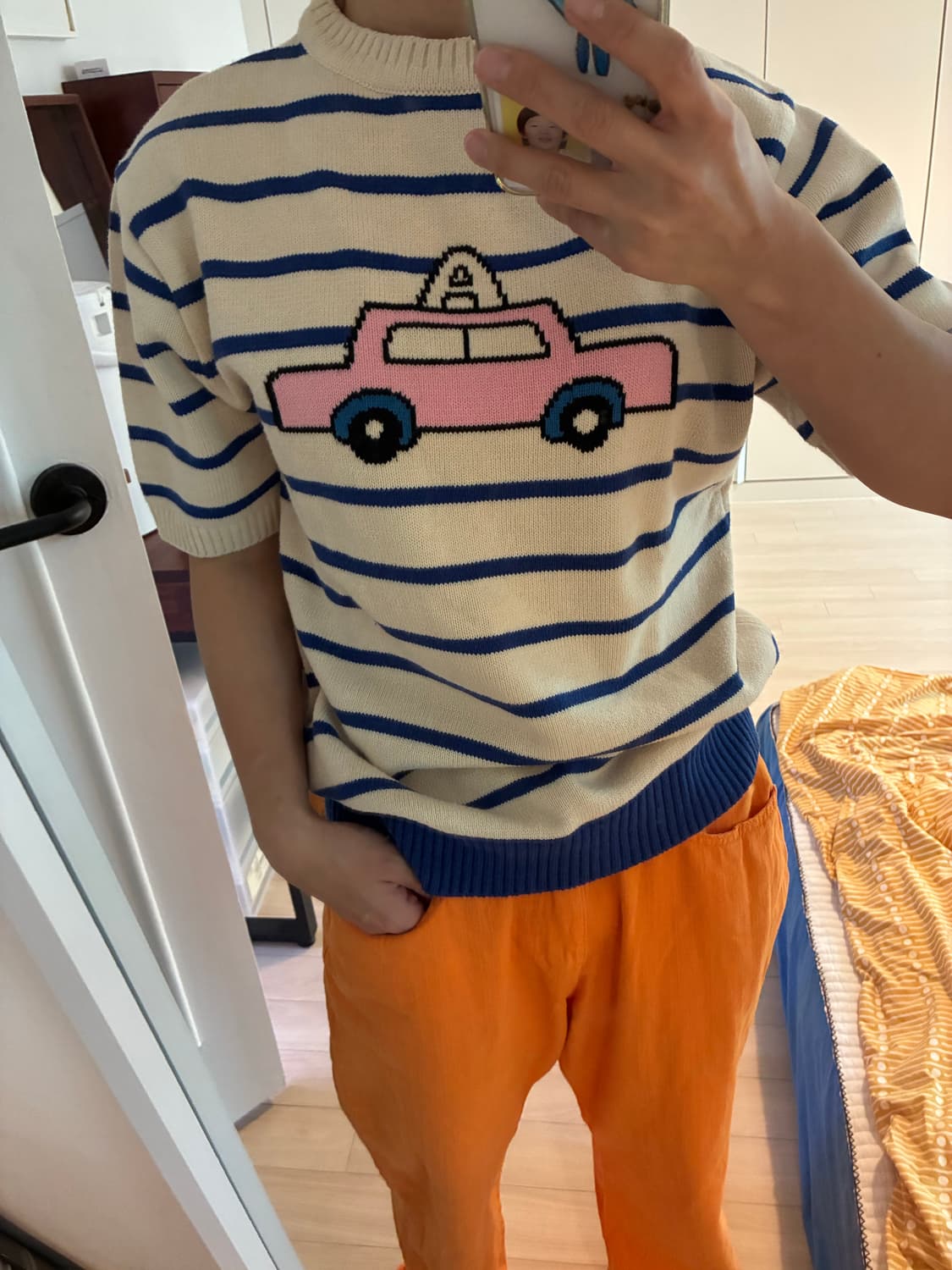 아더에러(ADERERROR) 자동차 자수 니트 반팔 (남녀공/A3사이즈) 상품이미지8