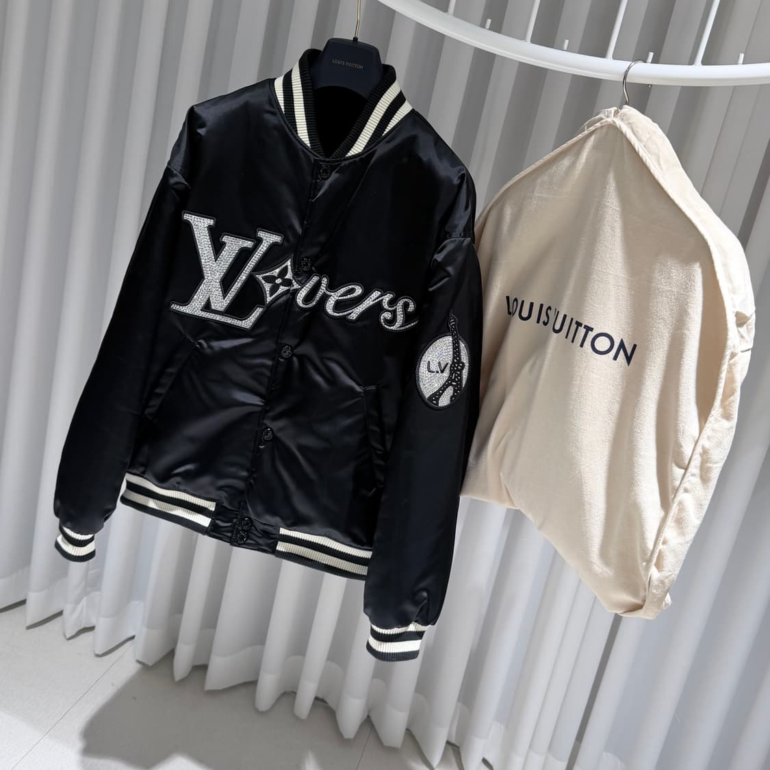 (A+/54) / 루이비통 리버스 베이스볼 퍼렐 블루종 봄버 바시티 자켓 상품이미지2