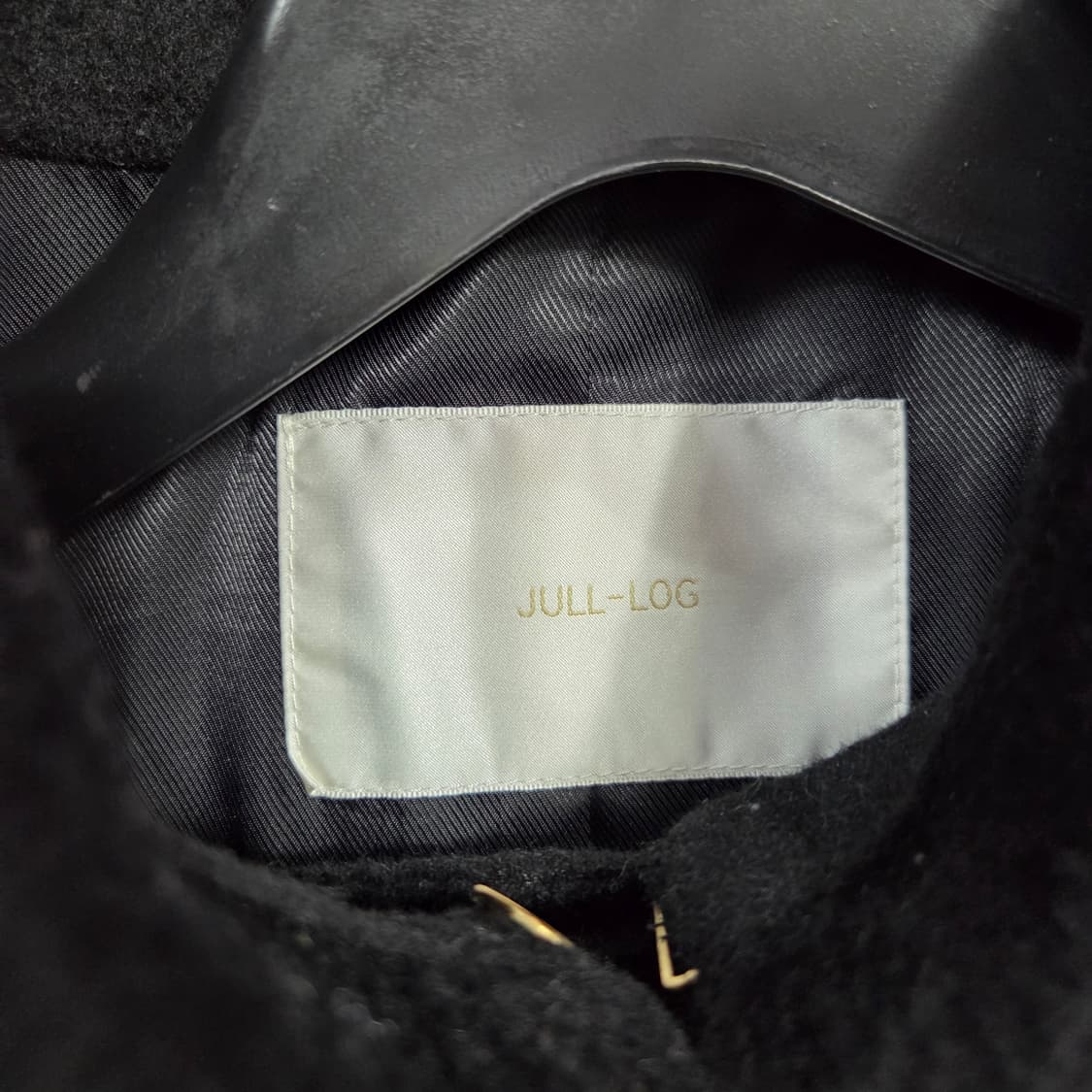 줄로그 울 캐시미어 블랙 핸드메이드 코트 금장 상품이미지5