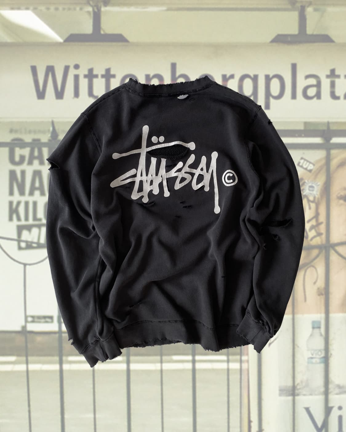 스투시 디스트로이드 블랙 맨투맨 상품이미지1