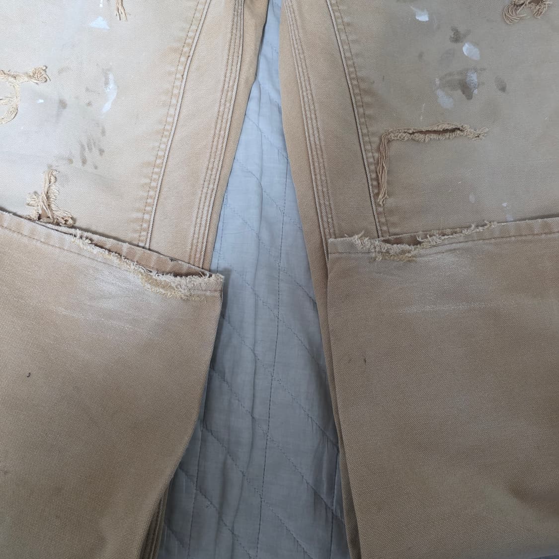 [33X36] 빈티지 칼하트 더블니 B136 BRN 워크팬츠 트래쉬드 상품이미지5